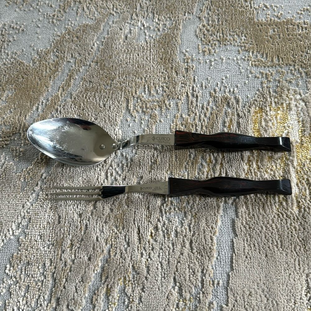 CUTCO Turning Fork 1726 & Serving /Basting Spoon 17 KH Classic Handles GUC